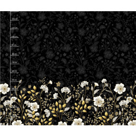 BLUMEN (Motiv 8) / schwarz - Kleid-Panel