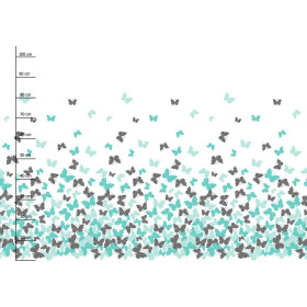 SCHMETTERLINGE AQUA - Paneel (105cm x 150cm) Wasserabweisende Webware