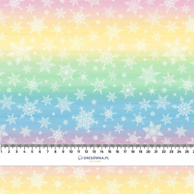 SCHNEEFLOCKEN MST. 2 / REGENBOGEN STREIFEN XL Ms. 2  - Wintersweat angeraut mit Elastan ITY