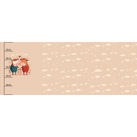 COWS IN LOVE - panoramisches Paneel  Wintersweat angeraut mit Elastan ITY (60cm x 155cm)