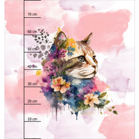 WATERCOLOR CAT MS. 1 - Panel (75cm x 80cm) Sommersweat