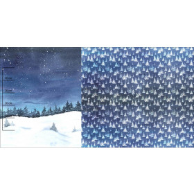 WINTERLANDSCHAFT M.1 (GEMALTER WALD) - panoramisches Paneel (80cm x 155cm)
