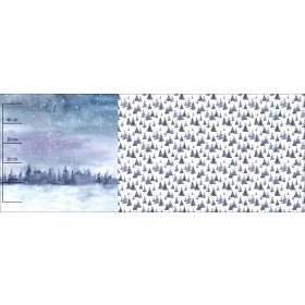 WINTERLANDSCHAFT M.2 / WEIHNACHTSBÄUME (GEMALTER WALD) - Paneel (60cm x 155cm) Sommersweat