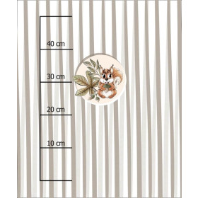 EICHHÖRNCHEN UND BLÄTTER (HERBST IM WALD) - Paneel 50cm x 60cm - Sommersweat