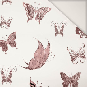 60CM SCHMETTERLINGE (GLITTER SCHMETTERLINGE) / weiß - Baumwolle Satin 190g