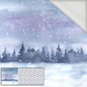 WINTERLANDSCHAFT M.2 / WEIHNACHTSBÄUME (GEMALTER WALD) - Paneel (60cm x 155cm) Sommersweat