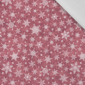 SCHNEEFLOCKEN MST. 2 / ACID WASH DUNKELROT  - Baumwoll Webware