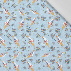 50cm RAKETEN (WELTRAUMEXPEDITION) / ACID WASH HELLBLAU - Baumwoll Webware