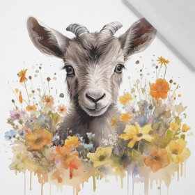 WATERCOLOR GOAT - Paneel (75cm x 80cm)  Baumwoll Webware