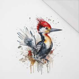 WATERCOLOR WOODPECKER - Panel (75cm x 80cm) SINGLE JERSEY PANEL