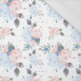 100cm EISBLUMENSTRAUß (VERZAUBERTER WINTER) - bio single jerset mit Elastan Sommersweat