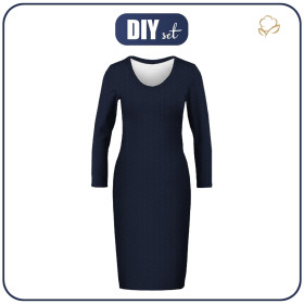 BLEISTIFTKLEID (ALISA) - FISCHGRATMUSTER / NACHT RUF / navy - Nähset