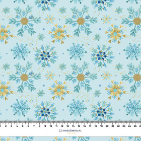 BLAUE SCHNEEFLOCKEN M. 3 - Webware für Tischdecken