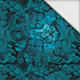 80cm SPITZEN SCHMETTERLINGE / blau- Single Jersey mit Elastan