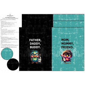 Weinflaschen-Überzug - FATHER, DADDY, BUDDY / MOM, MOMMY, FRIEND - DIY set