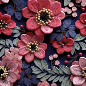FLOWERS 3D M.13 - Nylonstoff PUMI