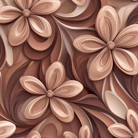 FLOWERS WZ.4/ Mocha Mousse  - Hydrophober angerauter Wintersweat