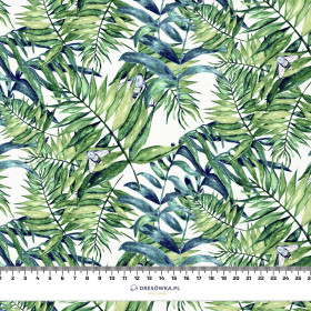 MINI BLÄTTER UND INSEKTEN MS.6 (TROPISCHE NATUR) / weiß - Bamboo fabric 170g
