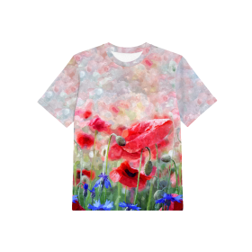 2-PACK - KINDER T-SHIRT - PUSTEBLUME UND MOHNBLUMEN - Nähset