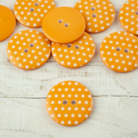 Kunststoffknopf mit Punkten groß - apricot