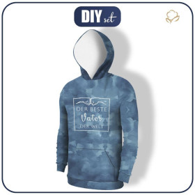 HERREN HOODIE (COLORADO) - DER BESTE VATER DER WELT / CAMOUFLAGE m. 2 (dunkelblau) - Nähset L