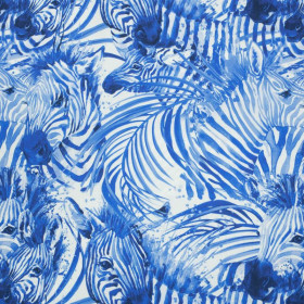 ZEBRA (classic blue) / weiß - Wasserabweisende Webware