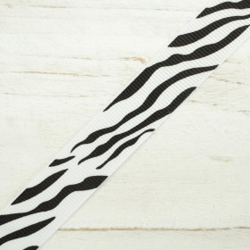 Ripsband 15 mm - zebra