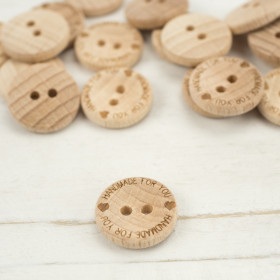 Holzknopf  " Handmade " - klein
