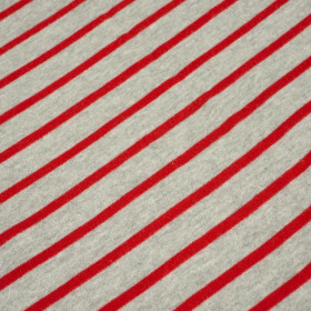 MELANGE GRAU STREIFEN / rot (2cmx0,7cm) - Effekt Sommersweat