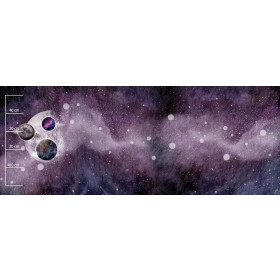 PLANETEN (GALAXY) - SINGLE JERSEY panoramisches Paneel (60cm x 155cm)