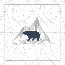 KISSENPANEL - BÄR (ADVENTURE) / weiß eis