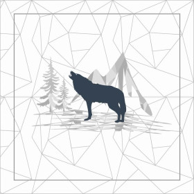 KISSENPANEL - WOLF (ADVENTURE) / weiß eis