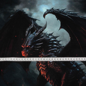 GOTHIC DRAGON - Paneel (60cm x 50cm) SINGLE JERSEY 