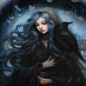 GOTHIC GIRL M. 2 - Paneel (60cm x 50cm) SINGLE JERSEY 