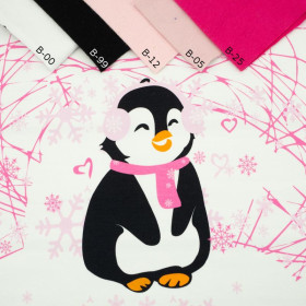 PINGUIN 2.0 / fuchsie M (50cm x 60cm) - Paneel Sommersweat 