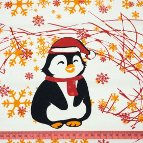 PINGUIN NIKOLAUS 2.0 / rot M (50cm x 60cm) - Paneel Single Jersey TE210