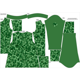 “MAX” KINDER TRAININGSJACKE - PIXEL MS.2 / grün - Maschenware mit kurzem Flor