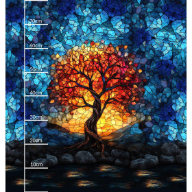 STAINED GLASS WZ.6 - panel (75cm x 80cm)  Hydrophober angerauter Wintersweat