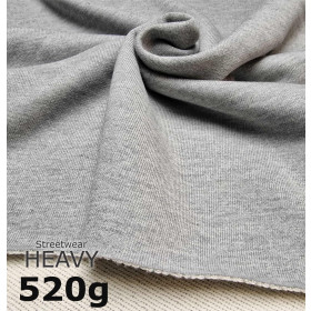 Diagonal-French Terry / HEAVY 520g - MELANGE HELLGRAU