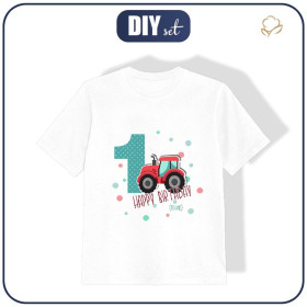 KINDER T-SHIRT-  1. GEBURTSTAG / TRAKTOR  - Single Jersey (92/98)