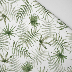 TROPISCHE BLÄTTER Ms. 3 / weiß (JUNGLE) - Bamboo fabric 170g