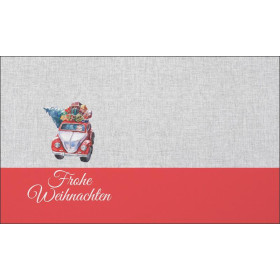 WEIHNACHTSMANNS SUPERSCHLITTEN - WOREK ŚWIETĘGO MIKOŁAJA - acid wash grau - Baumwoll Webware Panel / Größe nach Wahl