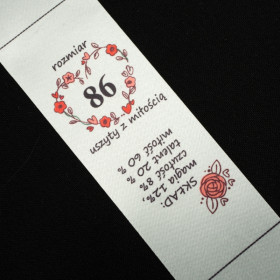 Mädchen Textillabel - Größe 86 - 4 Stck Set