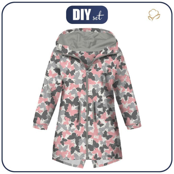 KINDERPARKA (ARIEL) - SCHMETTERLINGE / rosa - Nähset