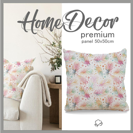 KISSENPANEL - Regenbogen federn - HOME DECOR PREMIUM 