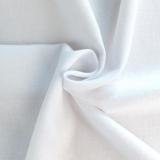 Leinengewebe mit Elasthan - WHITE