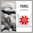 KISSENPANEL -  ALPIN BLUME / rot