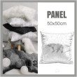 KISSENPANEL - GEOMETRISCHER BÄR (ADVENTURE) / weiß eis