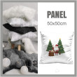 KISSENPANEL -WEIHNACHTSMANN MIT DEM GESCHENKESACK (IM WEIHNACHTSMANN WALD)