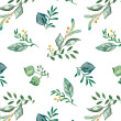 GRÜNES HERBARIUM / weiß - Baumwoll Webware